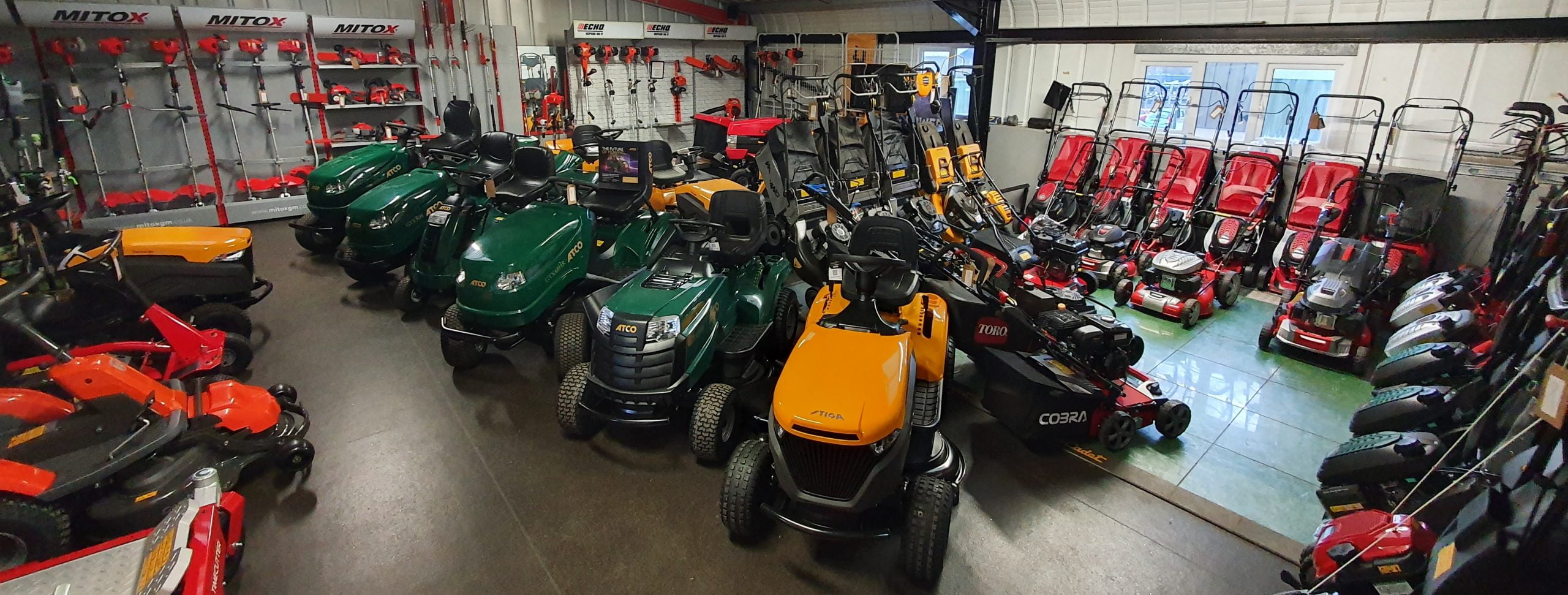 New Garden Tractors and Ride-on Mowers Showroom