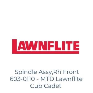 Spindle Assy,Rh Front 603-0110 - MTD Lawnflite Cub Cadet